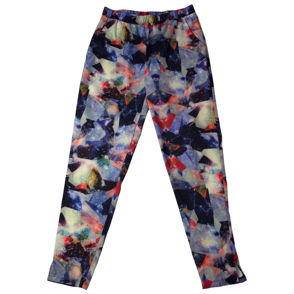 Minimum Preno Pants Abstract Galaxy Print Elastic Waist Women's Size 38